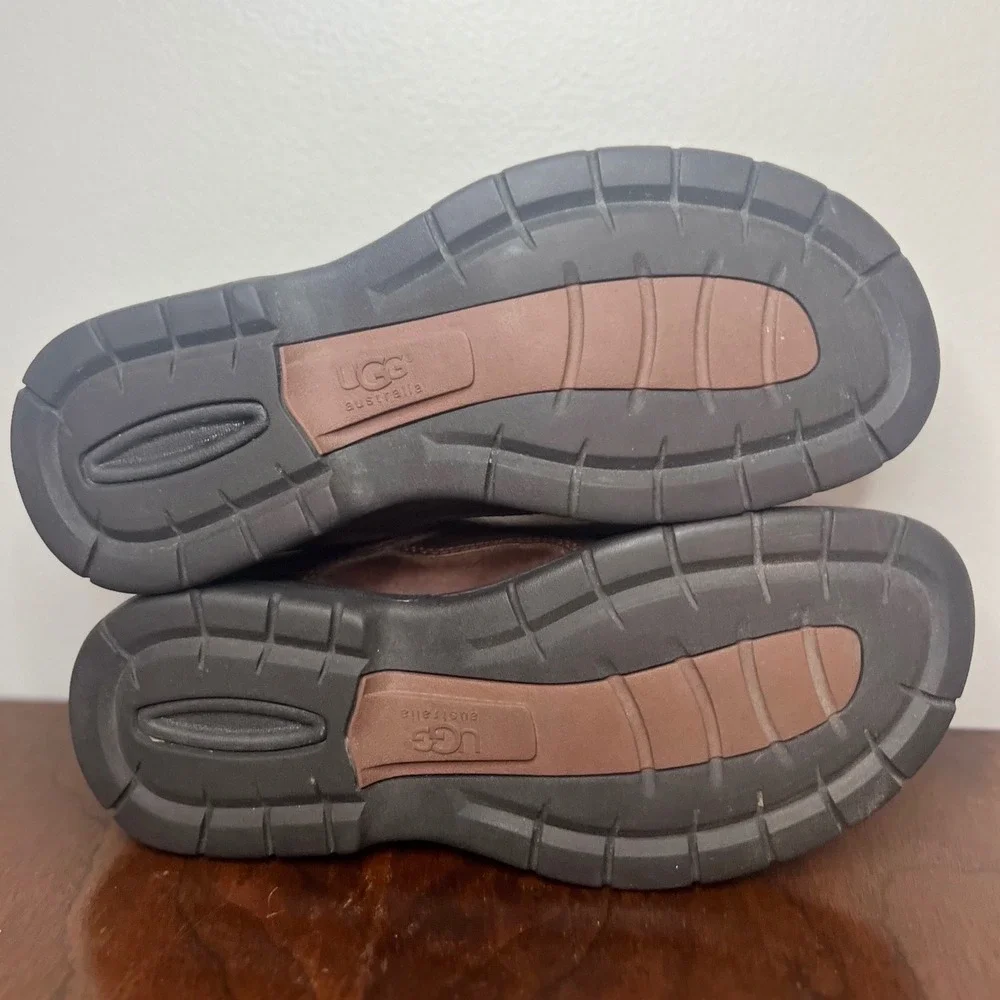 UGG Leather Clogs Mules Brown Slip On Shoes Men's Size 9.5 Comfort Fit